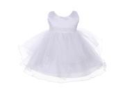 Chic Baby Girls White Organza Sequin Adorned Flower Girl Dress 12M