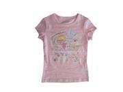 Bongo Little Girls Pink Floral Embroidery Stud Short Sleeved T Shirt 4T