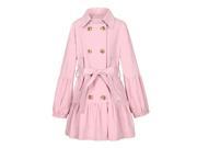 Richie House Big Girls Pink Puff Sleeves Belt Double Breasted Jacket 12