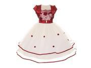 Chic Baby Big Girls Burgundy Floral Detail Bolero Junior Bridesmaid Dress 12