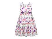 Richie House Little Girls Purple Butterfly Floral Print Flower Girl Dress 6