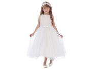 Chic Baby Big Girls White Lace Overlay Bow Junior Bridesmaid Easter Dress 12