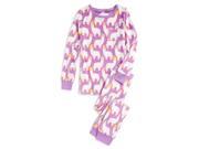 Kings n Queens Big Girls Lilac Alpacas Print Fleece 2 Pc Pajama Set 10