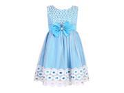 Richie House Little Girls Blue Pretty Bow Attached Flower Girl Dress 6