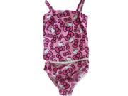 Sanrio Little Girls Pink Hello Kitty Bow Allover Print One Piece Swimsuit 6X