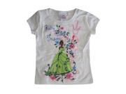Disney Little Girls White Princess And The Frog Short Sleeved T Shirt 6