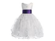 Chic Baby Little Girls White Purple Tulle Mesh Flower Girl Easter Dress 4