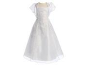 Chic Baby Big Girls White Beaded A Line Pageant Junior Bridesmaid Dress 8
