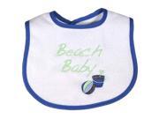 Raindrops Baby Boys Royal Blue Beach Baby Embroidered Bib
