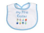 Raindrops Baby Boys Blue My First Easter Embroidered Bib