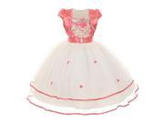Chic Baby Little Girls Coral Floral Embroidery Bolero Flower Girl Dress 6