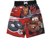 Disney Little Boys Red Cars Inspired Print UPF 50 Swimwear Shorts 3T