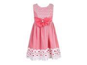 Richie House Big Girls Red Pretty Bow Attached Flower Girl Dress 7