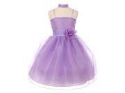 Little Girls Lilac Stud Floral Accent Spaghetti Strap Flower Girl Dress 6