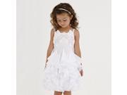 Biscotti Big Girls White Lace Applique Charming Ruffle Easter Dress 8
