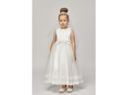 Little Girls White Lace Trim Double Layered Tulle Flower Girl Dress 6