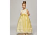 Little Girls Yellow Lace Trim Double Layered Tulle Flower Girl Dress 6