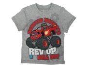 Nickelodeon Little Boys Grey Red Blaze Print Short Sleeved T Shirt 4T