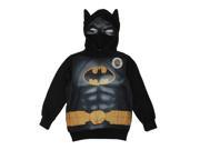 DC Comics Little Boys Black Logo Batman Zipper Hooded Long Sleeved Top 5