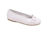 Rachel Shoes Girls White Bow Accent Slip On Flat Dress Shoes 11 Kids