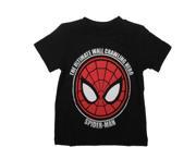 Marvel Little Boys Black Red Spiderman Super Hero Print Cotton T Shirt 4T