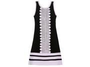 Bonnie Jean Big Girls Black White Decorative Panel Sleeveless Dress 10