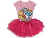 Hasbro Little Girls Pink My Little Pony Print Short Sleeved Tutu Dress 4 5