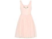 Big Girls Pink Necklace Floral Embellished Waist Easter Dress 8