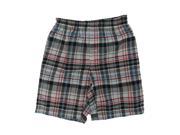 Disney Little Boys Red Grey Plaid Pattern Stretchy Waist Cotton Shorts 4