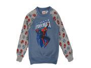 Marvel Little Boys Blue Grey Spiderman Print Long Sleeved Sweater 4