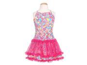 GiGi Toddler Girls Pink Butterfly Tank Ruffle Skirt 2pc Set Outfit 4T