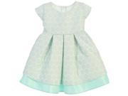 Sweet Kids Baby Girls Mint Polka Dot Pleated Jacquard Satin Easter Dress 24M