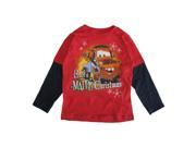 Disney Little Boys Red Cars Have A Mater Christmas Long Sleeved T Shirt 3T