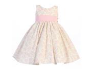 Lito Baby Girls Pink Floral Print Poly Shantung Sash Easter Dress 3 6M