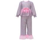 Laura Dare Little Girls Grey Pink Heart Print Long Sleeve 2 Pc Pajama Set 4 Laura Dare Little Girls Grey Pink Heart Print Long Sleeve 2 Pc Pajama Set 4