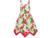 Bonnie Jean Baby Girls Coral Green Floral Print Angled Hem Dress 12M Bonnie Jean Baby Girls Coral Green Floral Print Angled Hem Dress 12M
