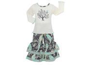 AnnLoren Big Girls White Tree of Life Cotton Shirt and Pants Clothing Set 7/8 AnnLoren Big Girls White Tree of Life Cotton Shirt and Pants Clothing Set 7/8
