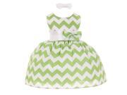 Baby Girls Sage Chevron Stripe Headband Special Occasion Dress 12M Baby Girls Sage Chevron Stripe Headband Special Occasion Dress 12M