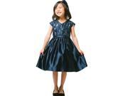 Sweet Kids Big Girls Navy Ribbon Sequin Embroidered Satin Christmas Dress 14 Sweet Kids Big Girls Navy Ribbon Sequin Embroidered Satin Christmas Dress 14