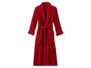 Red Terry Velour Spa Bathrobe With Shawl Collar Full Length 52 Inches 100% Cotton