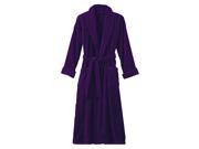 Womens Dark Purple Terry Velour Spa Bathrobe With Shawl Collar Full Length 50 Inches 100% Cotton