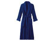 Womens Royal Blue Terry Velour Spa Bathrobe With Shawl Collar Full Length 50 Inches 100% Cotton