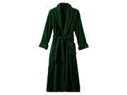 Hunter Green Terry Velour Spa Bathrobe With Shawl Collar Full Length 52 Inches 100% Cotton