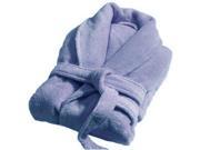Light Blue Terry Velour Spa Bathrobe With Shawl Collar Full Length 52 Inches 100% Cotton