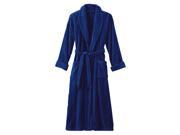 Royal Blue Terry Velour Spa Bathrobe With Shawl Collar Full Length 52 Inches 100% Cotton