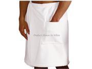 Mens White Terry Velour Shower Wrap 23 Inch Length 100% Cotton