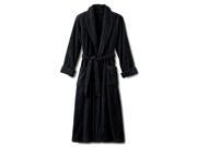 Black Terry Velour Spa Bathrobe With Shawl Collar Full Length 52 Inches 100% Cotton
