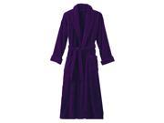 Dark Purple Terry Velour Spa Bathrobe With Shawl Collar Full Length 52 Inches 100% Cotton