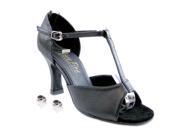 Very Fine Ladies Women Ballroom Dance Shoes EK1609 Black Leather 3 Heel 8M