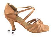 Very Fine Ladies Women Ballroom Dance Shoes EK1613 Brown Satin 3 Heel 5.5M